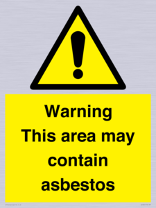 Warning This area may contain asbestos